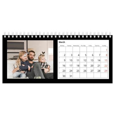 Desk calendars — Black margin [March]