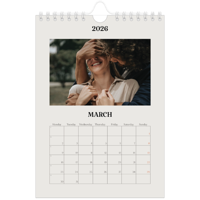 A5 Photo Calendar — Simple ivory [March]