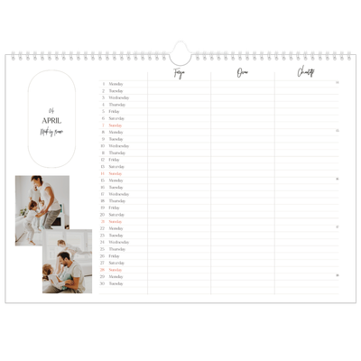 Family Planners A3 Landscape — Making plans Planner - Family of 3 [April]