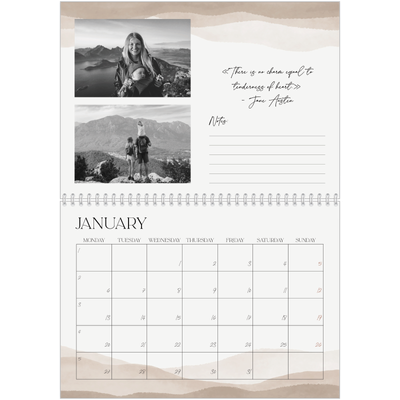 A4 Double Photo Calendar — Wellbeing quotes [January]