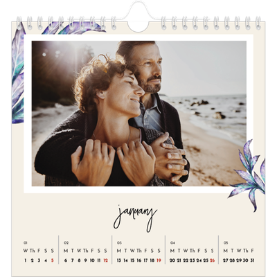Square calendars  — Painted flowers [January]