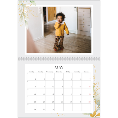 A4 Double Photo Calendar — Floral splash [cover]
