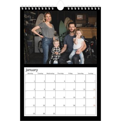 A4 Photo Calendar — Black margin [January]