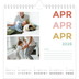 Square calendars  — Colourful type [April]