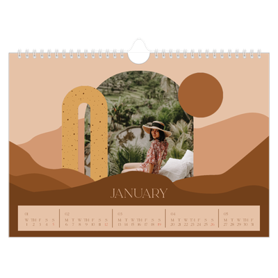 A4 Landscape Photo Calendar — Neutral mountains [January]