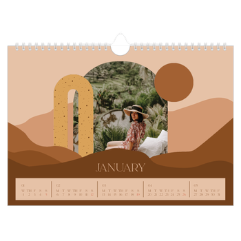 A4 Landscape Photo Calendar — Neutral mountains