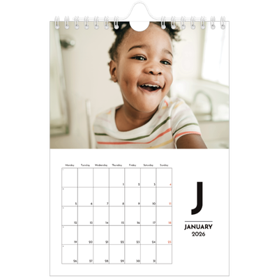 A5 Photo Calendar — Letter spotlight [January]