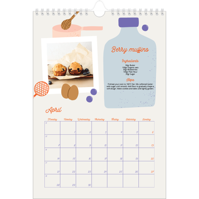 A4 Photo Calendar — Year in recipes [April]