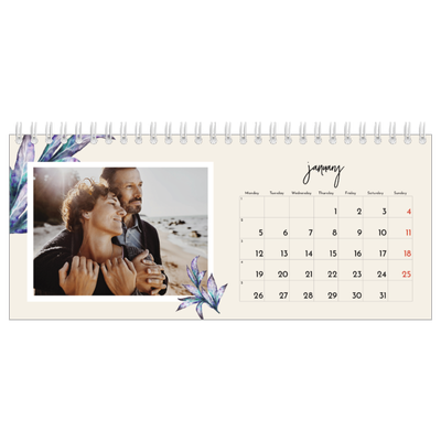 Desk calendars — Painted flowers [January]