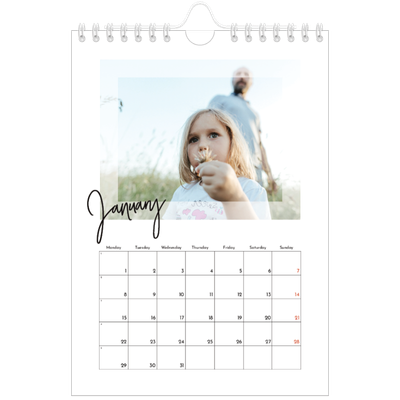 A5 Photo Calendar — Clear frame [January]