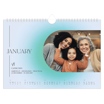 A4 Landscape Photo Calendar — Astrology gradients