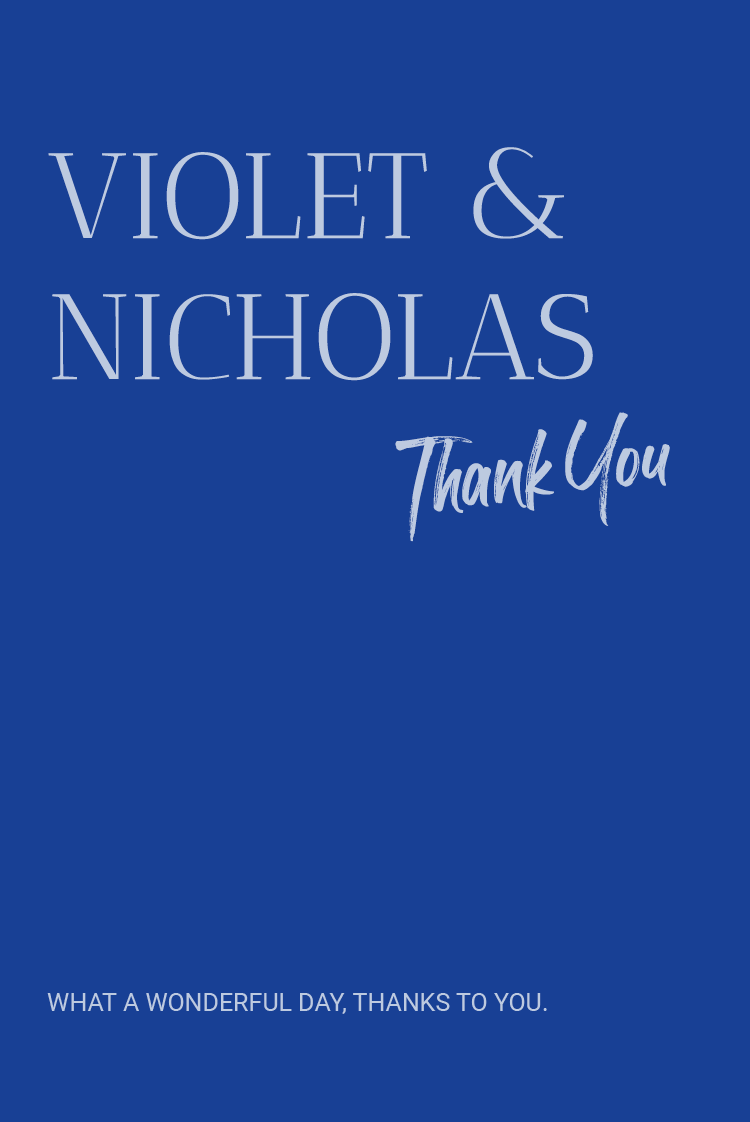 Thank you cards — Cobalt classic