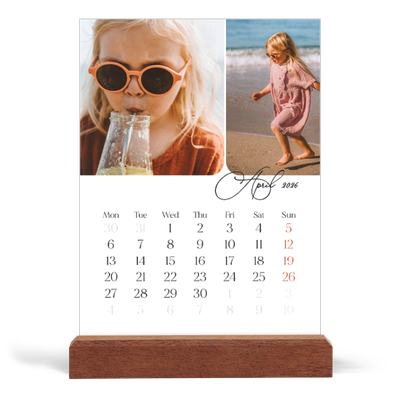 Easel Desk Calendar Portrait  — Snapshots and script [April]
