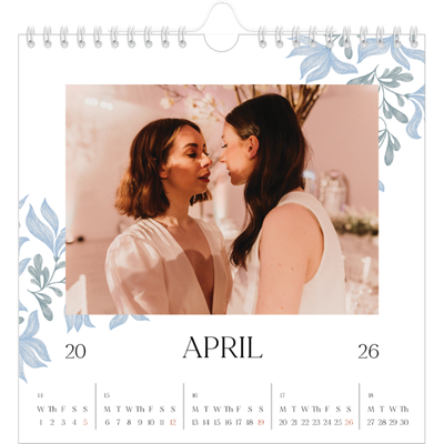 Square calendars  — Elegant floral [April]