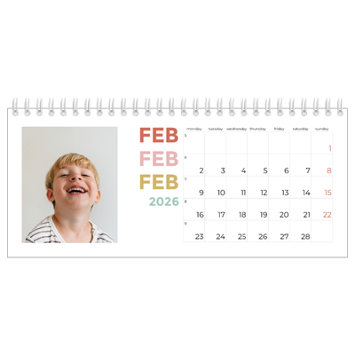 Desk calendars — Colourful type [February]
