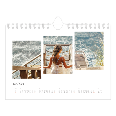 A5 Landscape Photo Calendar — Travel mosaics [March]