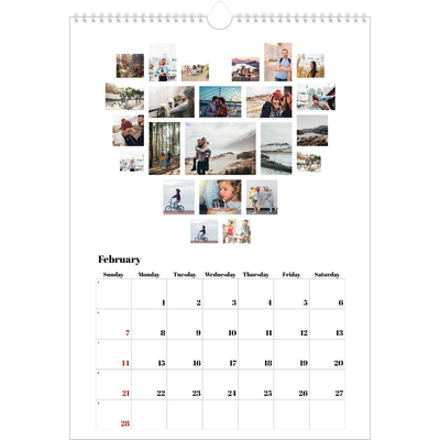 A3 photo calendars — Collage shapes [February]