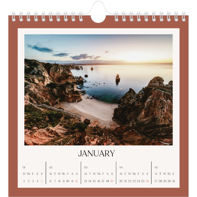 Square calendars  — Classic colours [January]