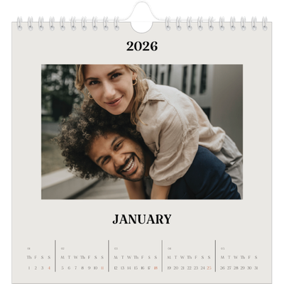 Square calendars  — Simple ivory [January]