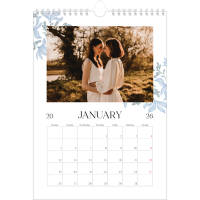 A4 Photo Calendar — Elegant floral [January]