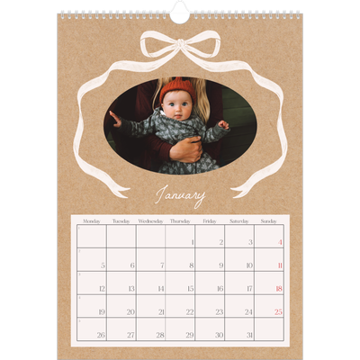 A3 photo calendars — Kraft and bow [January]