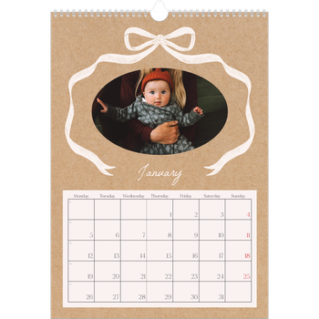 A3 Photo Calendar — Kraft and bow