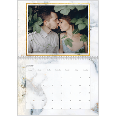 A4 Double Photo Calendar — Classic Marble [January]