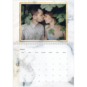 A4 Double Photo Calendar — Classic Marble