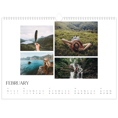 A3 Photo Calendar — Surfing sunsets [February]