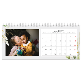 Desk Photo Calendar — Floral splash