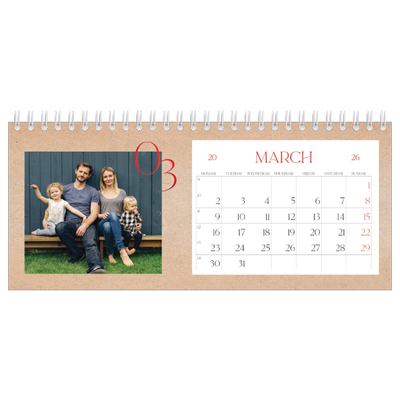 Desk calendars — Pops of red [March]