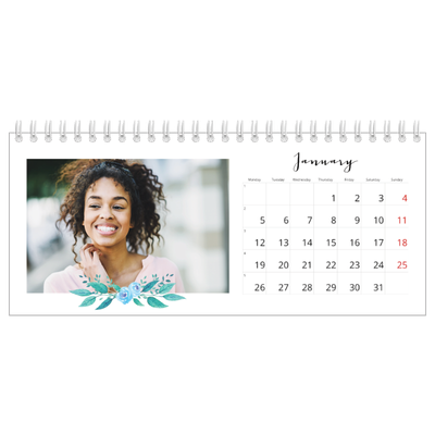 Desk calendars — Flower illustrations [January]