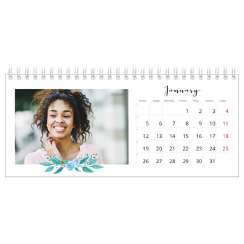 Desk Photo Calendar — Flower illustrations