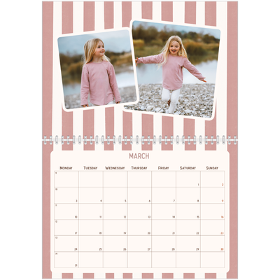 A4 Double Photo Calendar — Retro patterns [March]