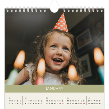 Square Photo Calendar — Pastel chapters