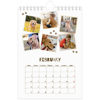 A5 Photo Calendar — Playful puppy [February]