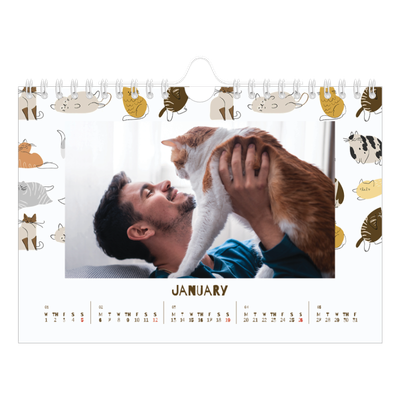 A5 Landscape Photo Calendar — Playful kitten [January]