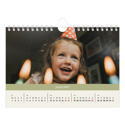 A5 Landscape Photo Calendar — Pastel chapters [January]