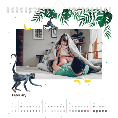 Square calendars  — Watercolour animals [February]