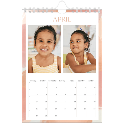 A5 Photo Calendar — Paintbrush effect [April]