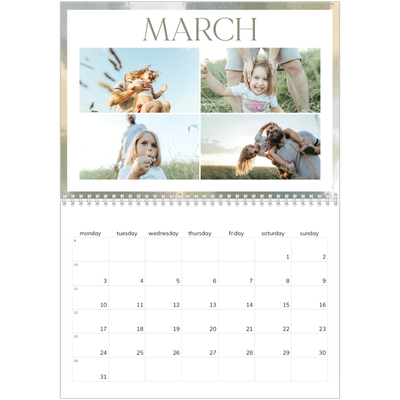 A4 Double Photo Calendar — Paintbrush effect [March]