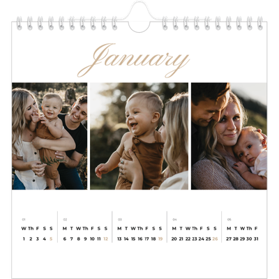 Square calendars  — Photo strip boxes [January]