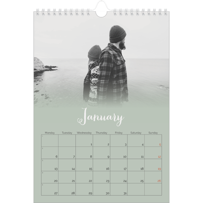 A4 Photo Calendar — Misty green [January]