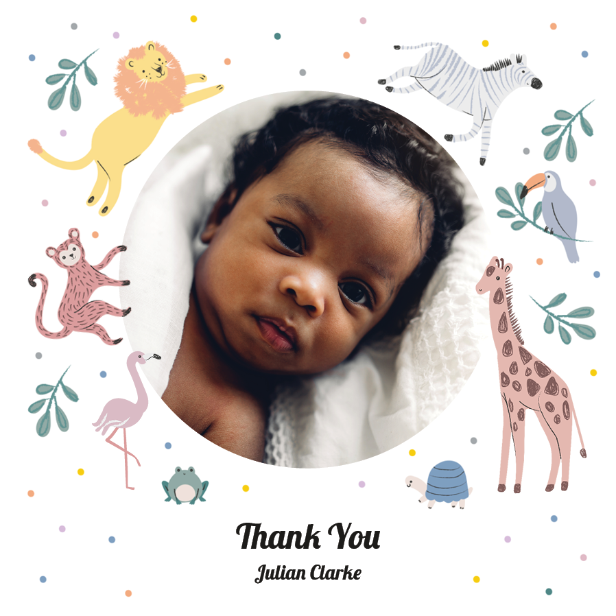 Thank you cards — Playful safari
