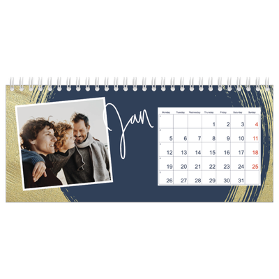 Desk calendars — Gold brush backgrounds [January]