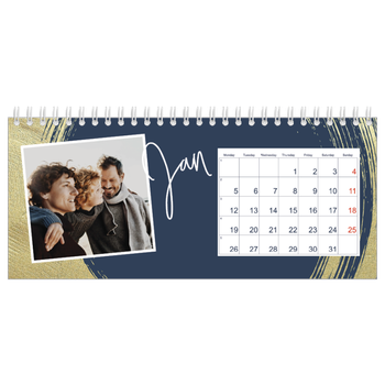 Desk Photo Calendar — Gold brush backgrounds