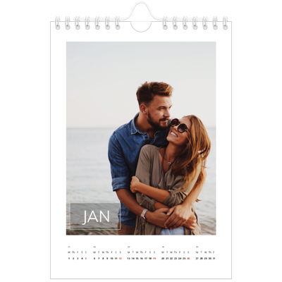 A5 Photo Calendar — Date box overlay [January]