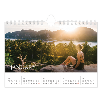 A5 Landscape Photo Calendar — Simple serif