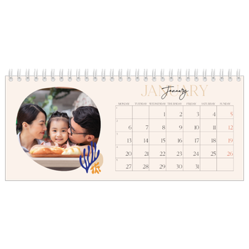 Desk Photo Calendar — Minimalist coral