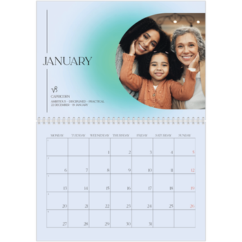 A4 Double Photo Calendar — Astrology gradients